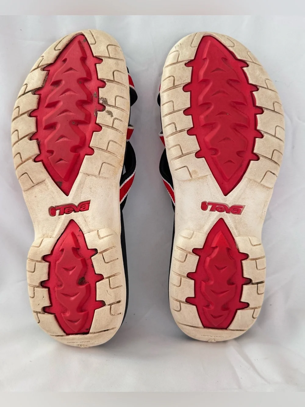 Teva TIRRA Slide Sandals Black Women’s Size 7 Red White Black Outdoor Waterproof